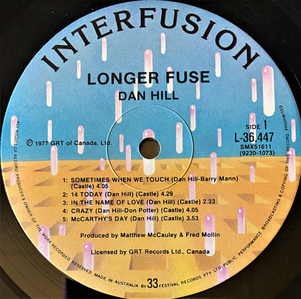 Dan Hill : Longer Fuse (LP, Album, Gat)