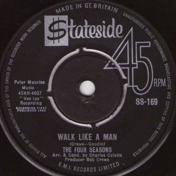 The Four Seasons : Walk Like A Man (7", Single, Pus)