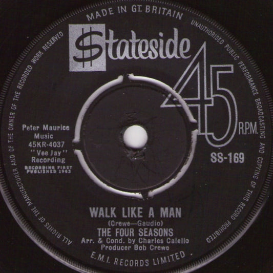 The Four Seasons : Walk Like A Man (7", Single, Pus)