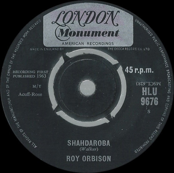 Roy Orbison : In Dreams (7", Single, M/T)