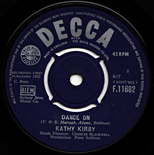 Kathy Kirby : Dance On (7", Single)