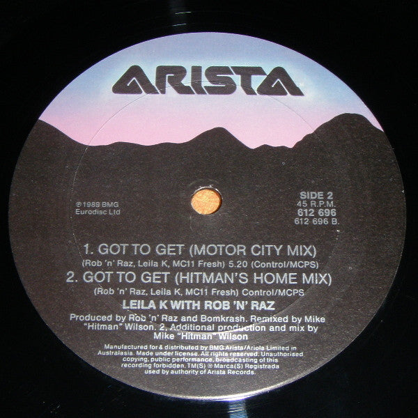 Leila K With Rob 'N' Raz : Got To Get (12", Single, Promo)