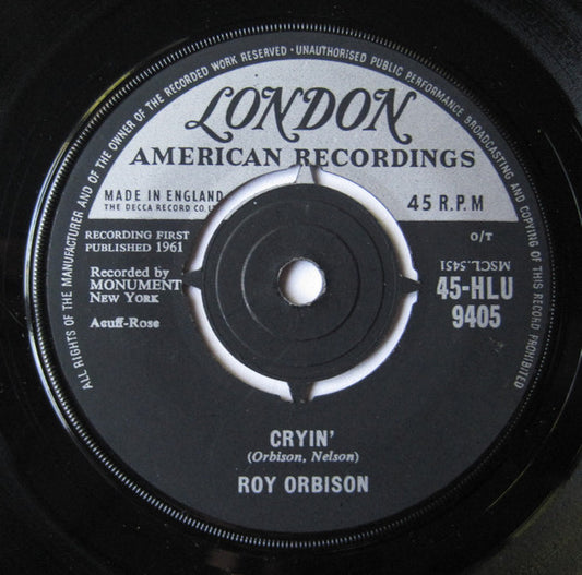 Roy Orbison : Cryin' (7", Single)