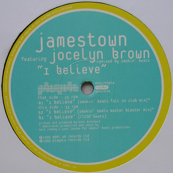 Jamestown Featuring Jocelyn Brown : I Believe (12")