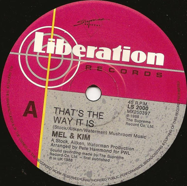 Mel & Kim : That's The Way It Is (7", Single)