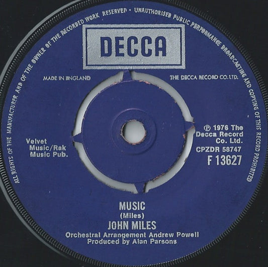 John Miles : Music (7", Single, Pap)