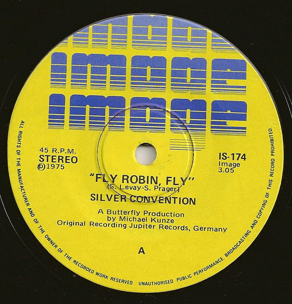 Silver Convention : Fly, Robin, Fly  (7", Single)