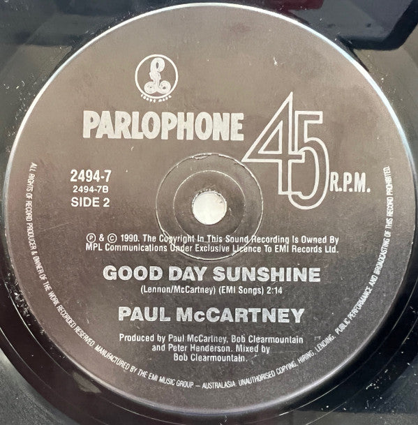 Paul McCartney : Birthday (7", Single)