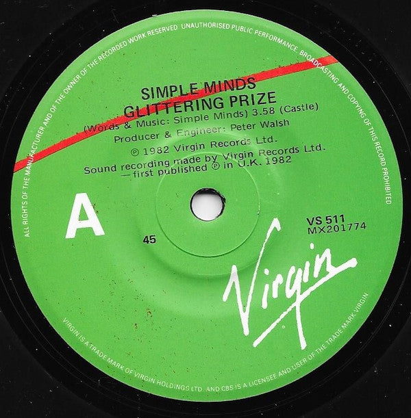 Simple Minds : Glittering Prize (7", Single)