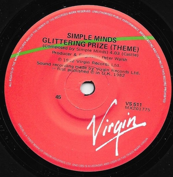 Simple Minds : Glittering Prize (7", Single)