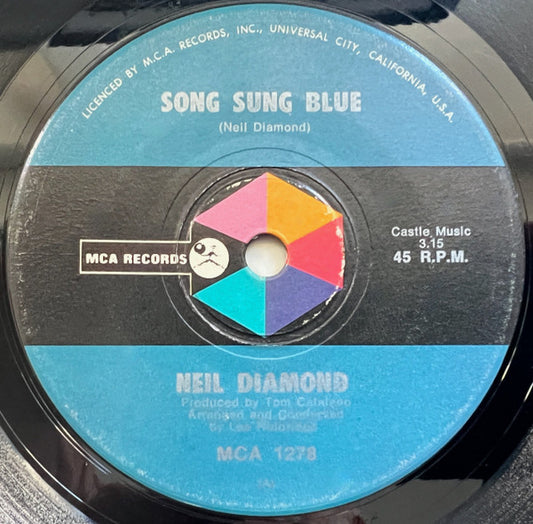 Neil Diamond : Song Sung Blue  (7", Single)