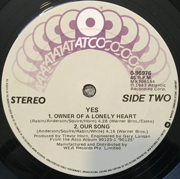 Yes : Owner Of A Lonely Heart (12", Single)