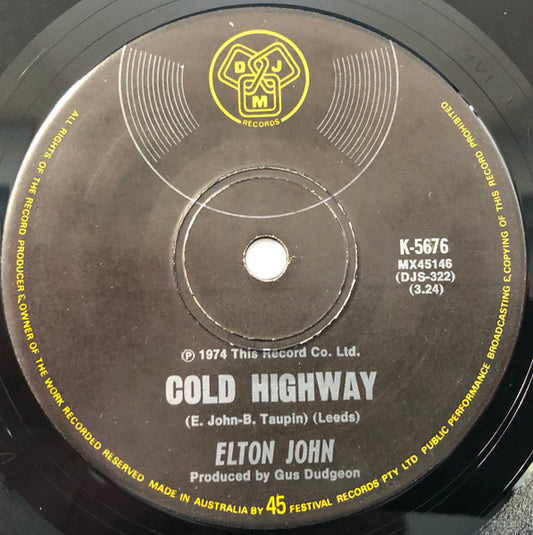Elton John : The Bitch Is Back (7", Single)