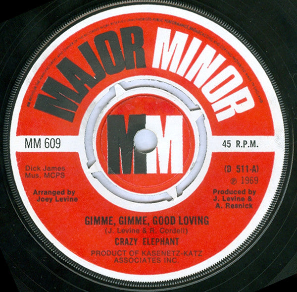 Crazy Elephant : Gimme Gimme Good Lovin' / Dark Part Of My Mind (7", Single)