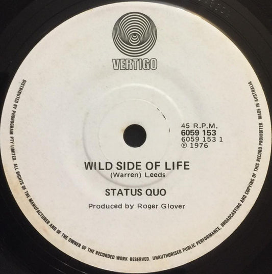 Status Quo : Wild Side Of Life (7", Single)