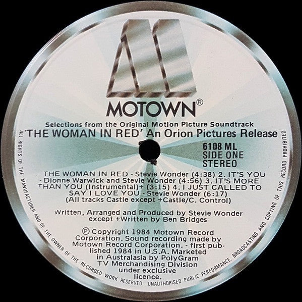 Stevie Wonder : The Woman In Red (Selections From The Original Motion Picture Soundtrack) (LP, Album, Gat)