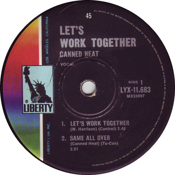 Canned Heat : Let's Work Together (7", EP, Mono)