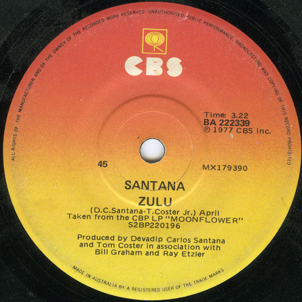 Santana : She's Not There (7", Single)