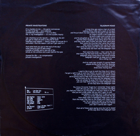 Dire Straits : Love Over Gold (LP, Album, CBS)