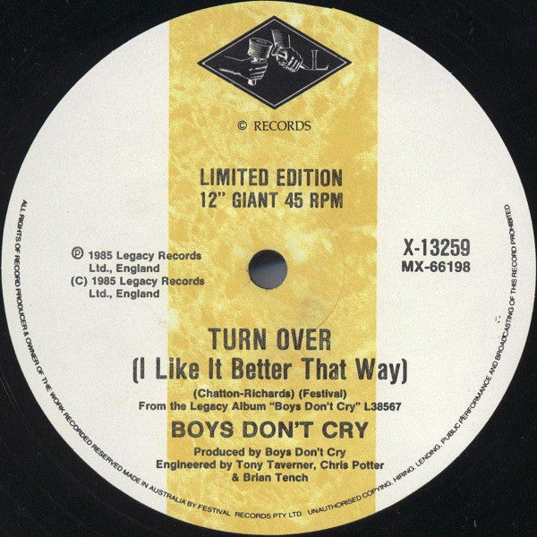 Boys Don't Cry : I Wanna Be A Cowboy (12", Single, Ltd)