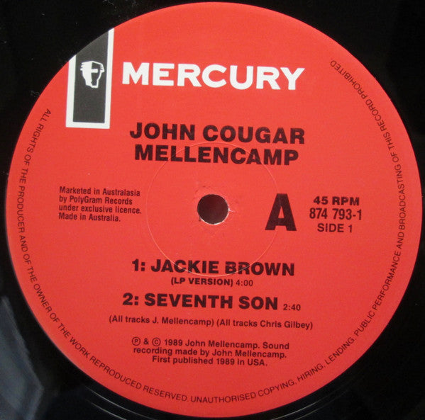 John Cougar Mellencamp : Jackie Brown (12")