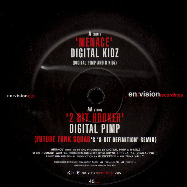 Digital Kidz / Digital Pimp : Menace / 2 Bit Hooker (12")