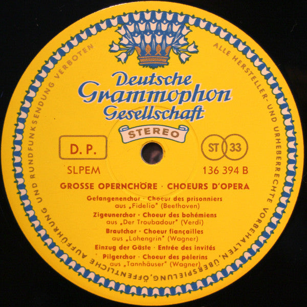 Various : Grosse Opernchöre (LP, Comp)