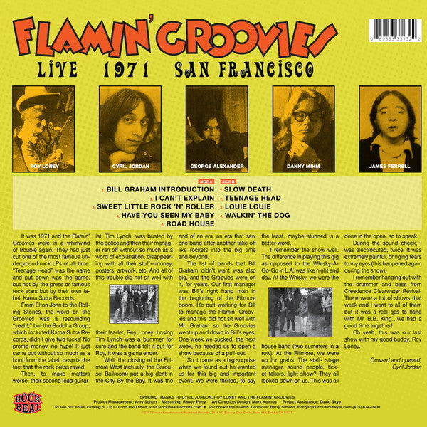 The Flamin' Groovies : Live 1971 San Francisco (LP, Album)