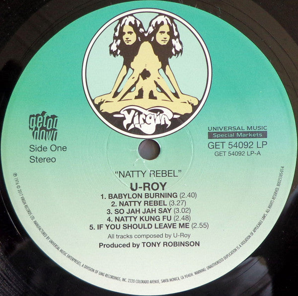 U-Roy : Natty Rebel (LP, Album, RE)