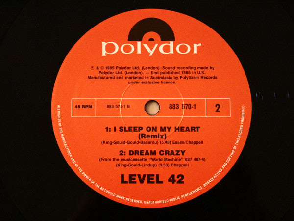 Level 42 : Leaving Me Now (12")