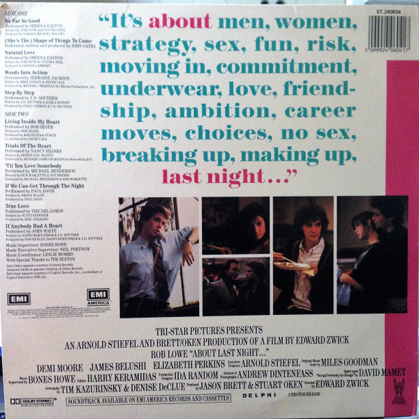 Various : "About Last Night..." Music From The Motion Picture (LP, Album)