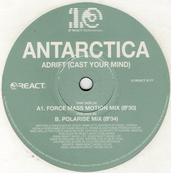 Antartica : Adrift (Cast Your Mind) (12")