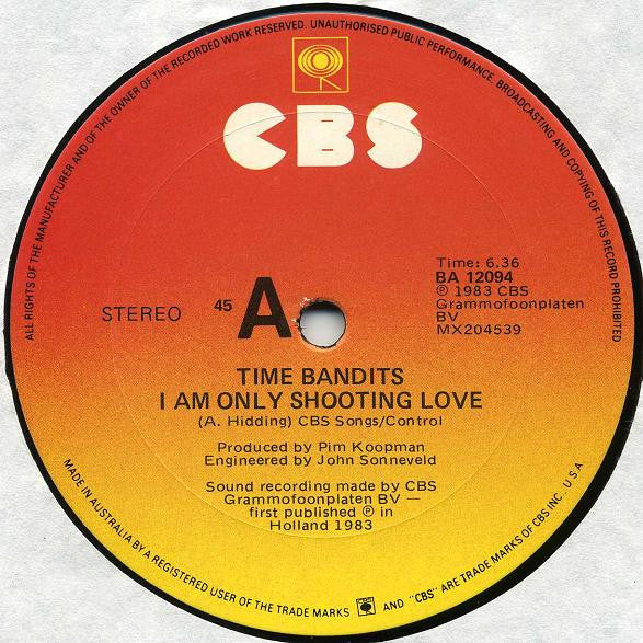 Time Bandits : I Am Only Shooting Love / Only Lovers Will Survive (12")