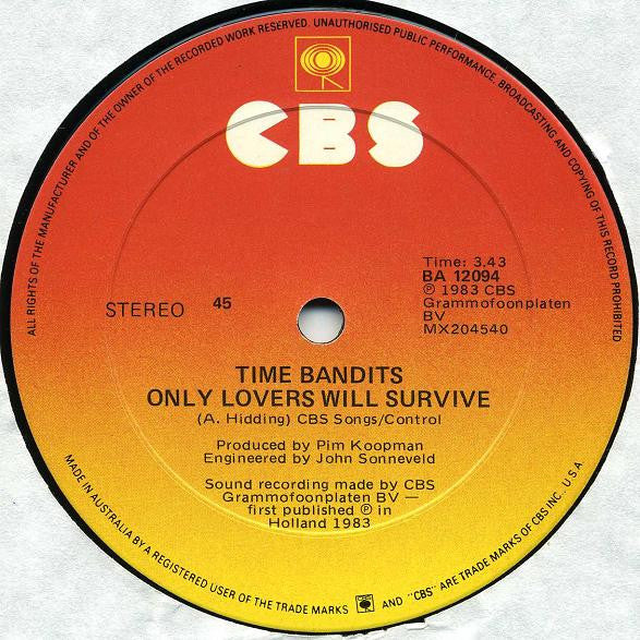 Time Bandits : I Am Only Shooting Love / Only Lovers Will Survive (12")
