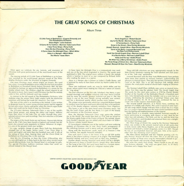 Various : The Great Songs Of Christmas, Album Three (LP, Comp, Ltd)