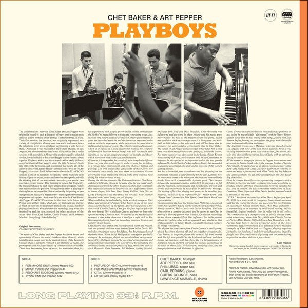 Chet Baker & Art Pepper : Playboys (LP, Album, Ltd, RE, Ora)