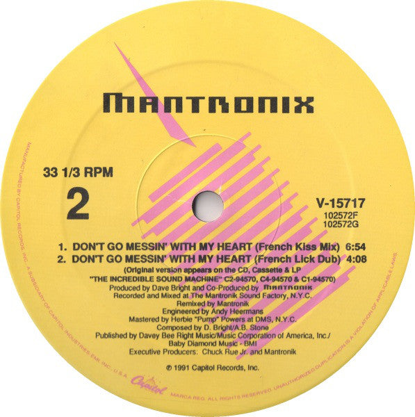 Mantronix : Don't Go Messin' With My Heart (12")