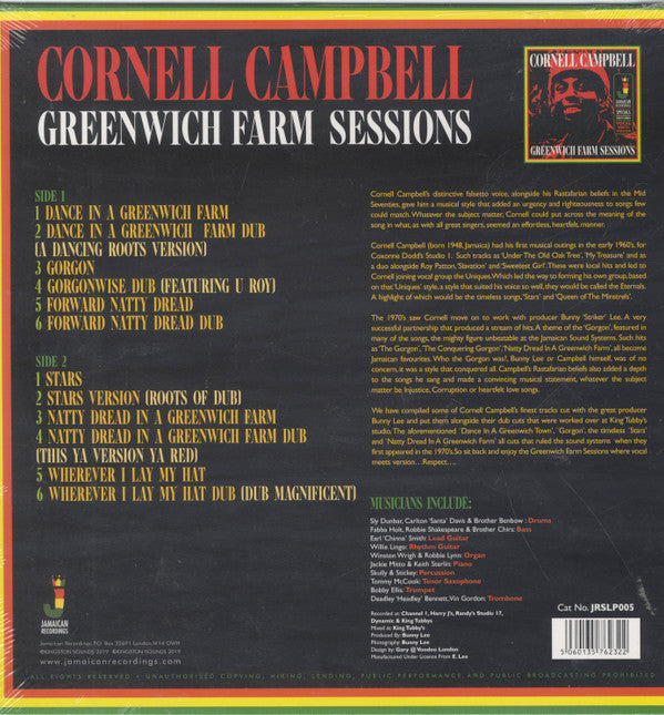 Cornell Campbell : Greenwich Farm Sessions (LP, Album, Comp, Ltd, Yel)