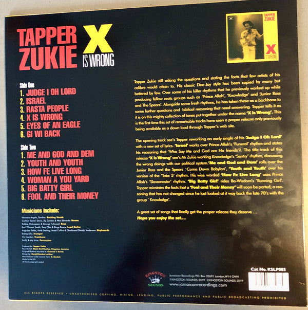 Tapper Zukie : X Is Wrong (LP, Comp)