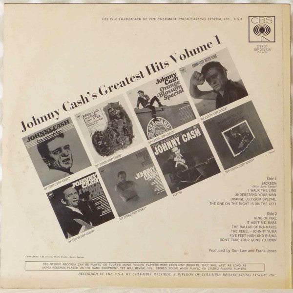 Johnny Cash : Greatest Hits Volume 1 (LP, Comp, RE)