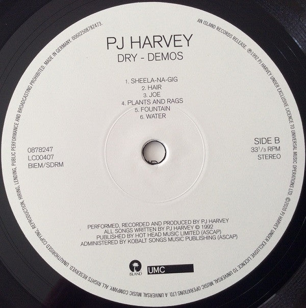 PJ Harvey : Dry - Demos (LP, Album, RE)