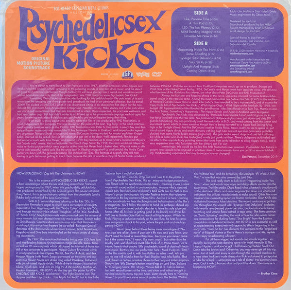 Jim Mulins, Mark Ewdy : Psychedelic Sex Kicks (Original Motion Picture Soundtrack) (LP, Mono, Whi + DVD)