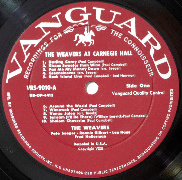 The Weavers : The Weavers At Carnegie Hall (LP, Mono, VQC)