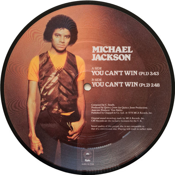 Michael Jackson : You Can't Win (7", Pic)