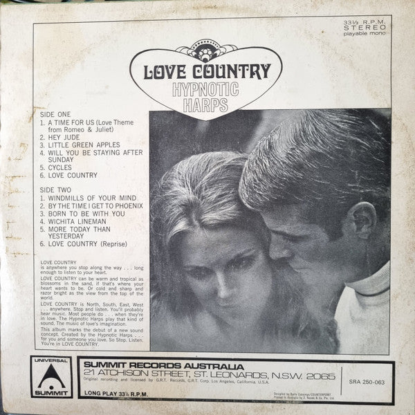 Hypnotic Harps : Love Country (LP, Album, RE)