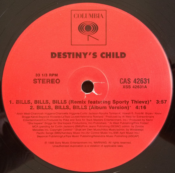 Destiny's Child : Bills, Bills, Bills (Remix) (12")