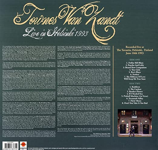 Townes Van Zandt : Live In Helsinki 1993 (LP, Gre)