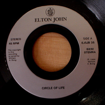 Elton John : Circle Of Life (7", Jukebox)