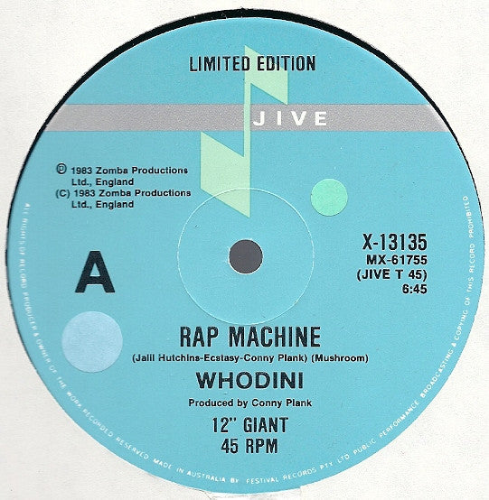 Whodini : Rap Machine (12", Ltd)