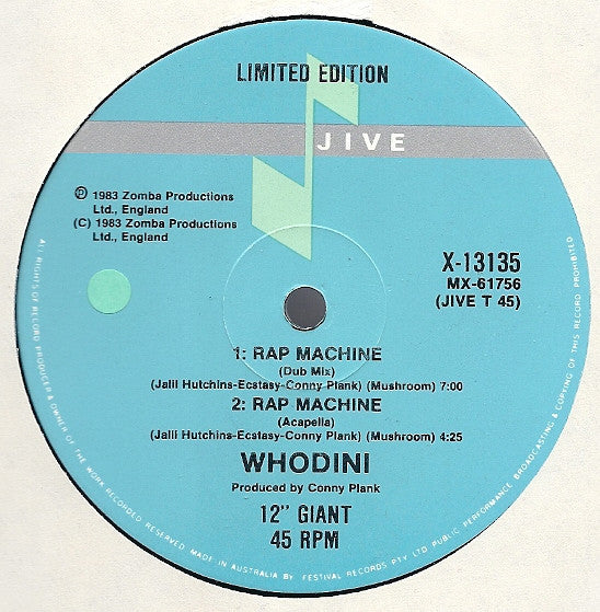 Whodini : Rap Machine (12", Ltd)